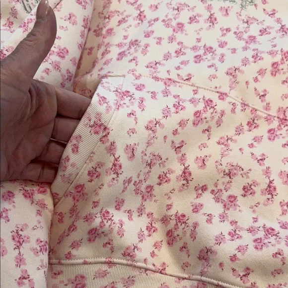 NWT GAP x Love Shack Fancy Pink Floral Hoodie and Joggers Sz XXL - Picture 5 of 13